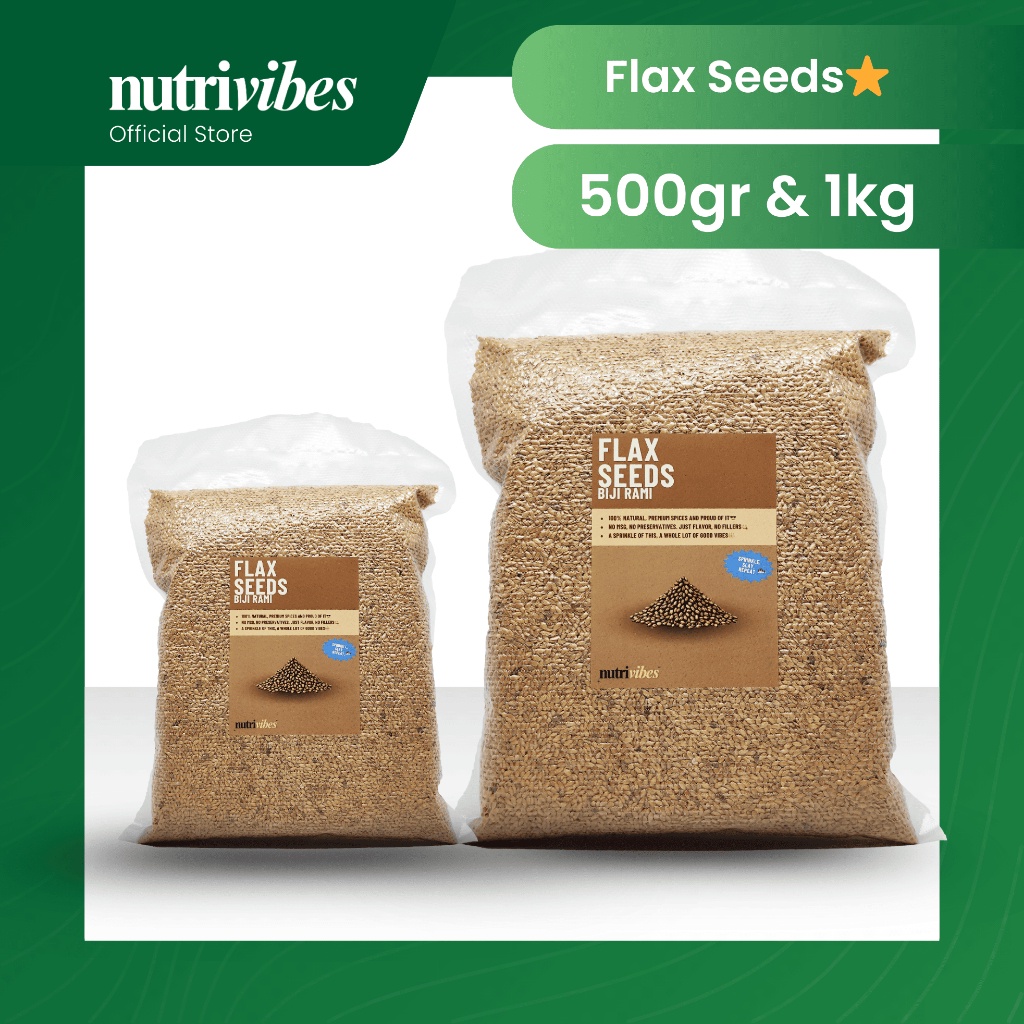 

Flax Seeds / Biji Rami (Family Pack 500gr & 1kg) - Nutrivibes