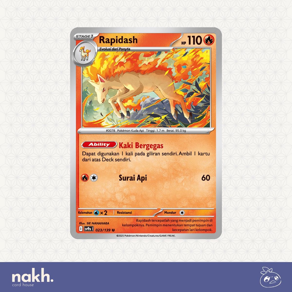 Kartu Pokemon TCG Indonesia Ikatan Takdir sv9s 023/139 Rapidash