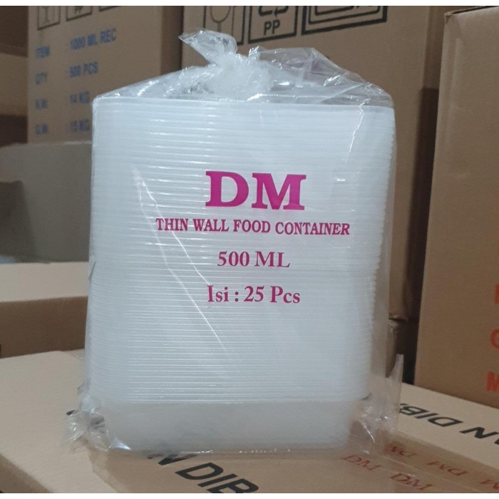 [Expert]  KOTAK MAKANAN/PLASTIK MAKANAN/THINWALL MERK DM 500ML/500 ML