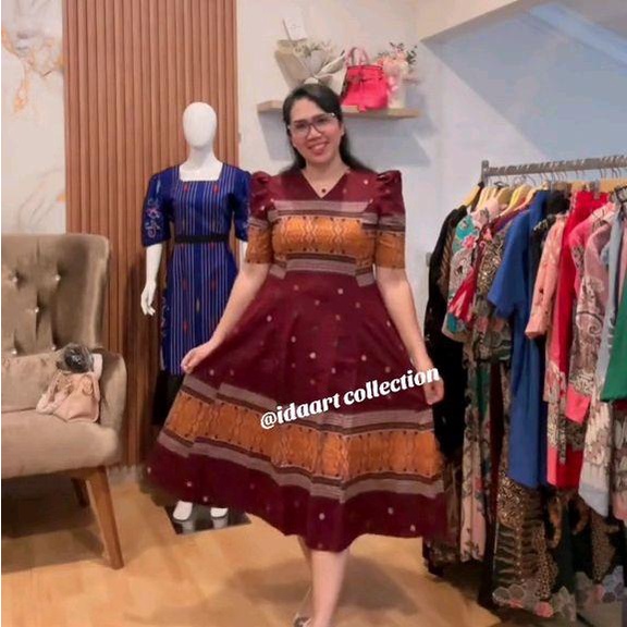 Gemyz- Dress BATIK MOTIF TUMTUMAN Cantik Elegan dan MEWAHHH