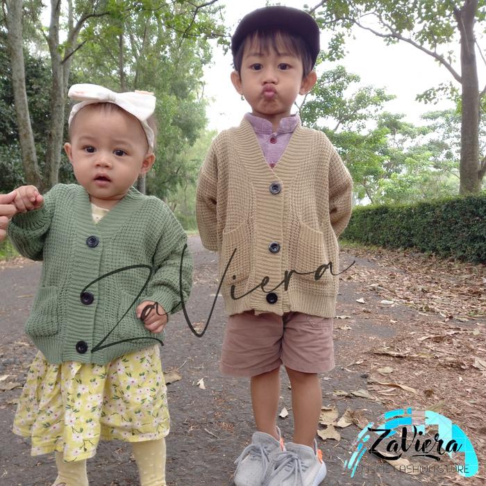 Gemyz- ZF - Tisha Cardigan Rajut Bisa Couple Ibu & Anak baju dewasa panjang pasangan keluarga