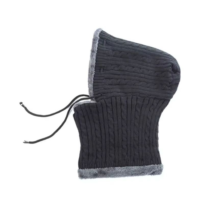 Topi Kupluk Syal Rajut Pria Wanita Musim Dingin Topi Kupluk Winter Topi Fashion Wanita Korea