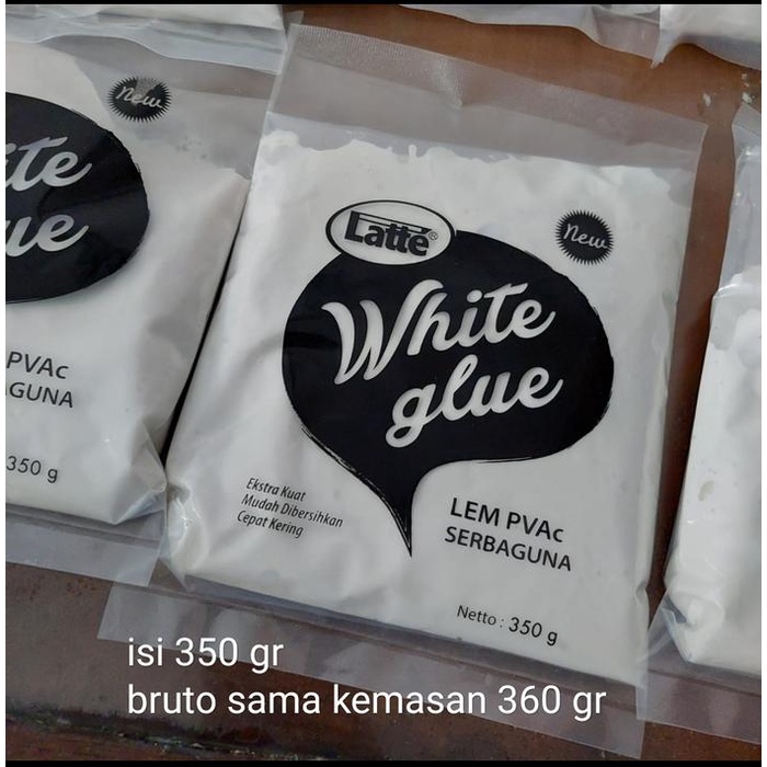 

@#@#@#] lem plamir putih latte 350 gr PVAc lem putih