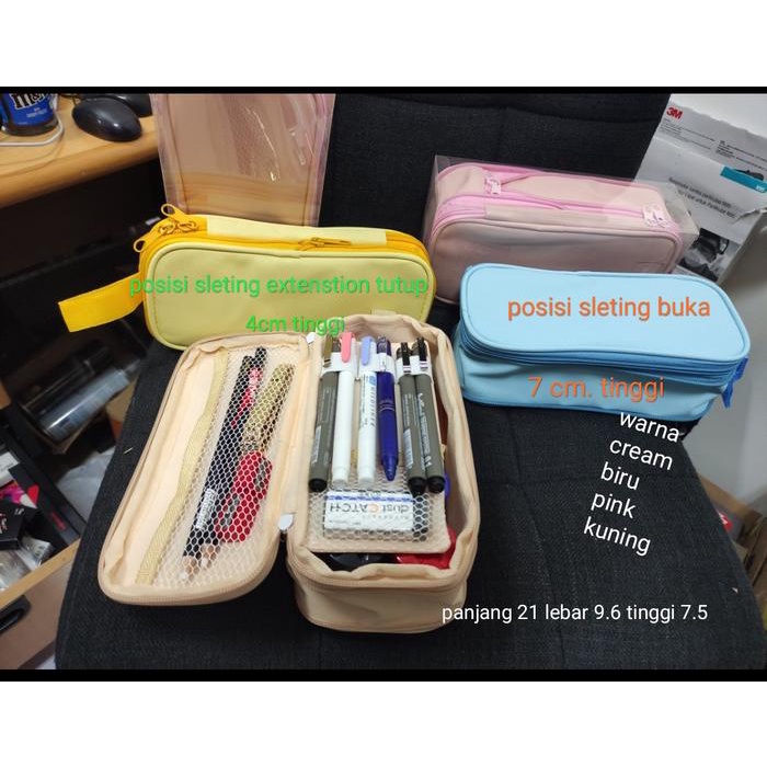 

best seller] tempat pensil korea 2 sleting pastel extension ko imam