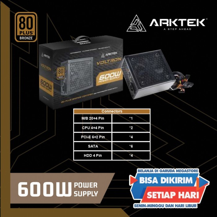 [Expert] PSU 600W 80 PLUS BRONZE ARKTEK PSU 600W