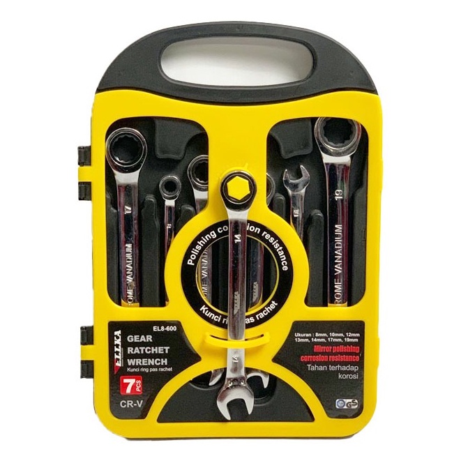 Tekiro Kunci Ring Pas Set 7pcs Kunci Ring 8-19mm Wrench Rachet