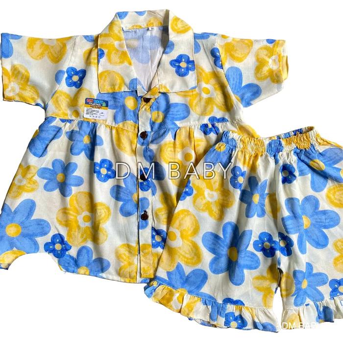 Gemiloo- Setelan Rayon Anak 1-6 Tahun Anak Perempuan Dress Anak Perempuan Lengan Pendek One Set