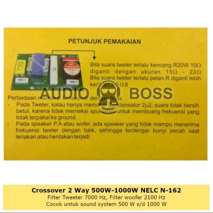 [sln] - Crossover Pasif 2 Way 500 - 1000 watt Nelc N 162 Krosofer Low High