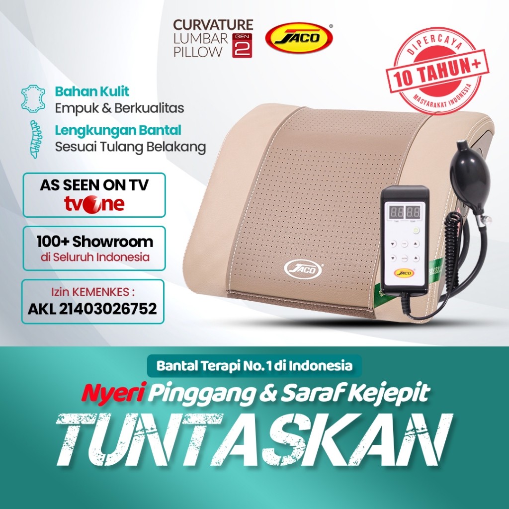 [Terlaris] Jaco Lumbar Pillow Gen 2 Bantal Terapi Syaraf Terjepit Lumbar Traction Device Nyeri