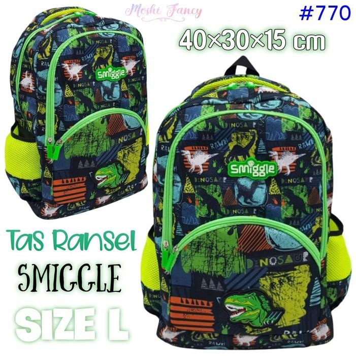 Cilgirl- Tas Smiggle Dinosaurus / Tas Ransel Anak Smiggle Dino / Tas Sekolah Anak Laki-Laki SD /