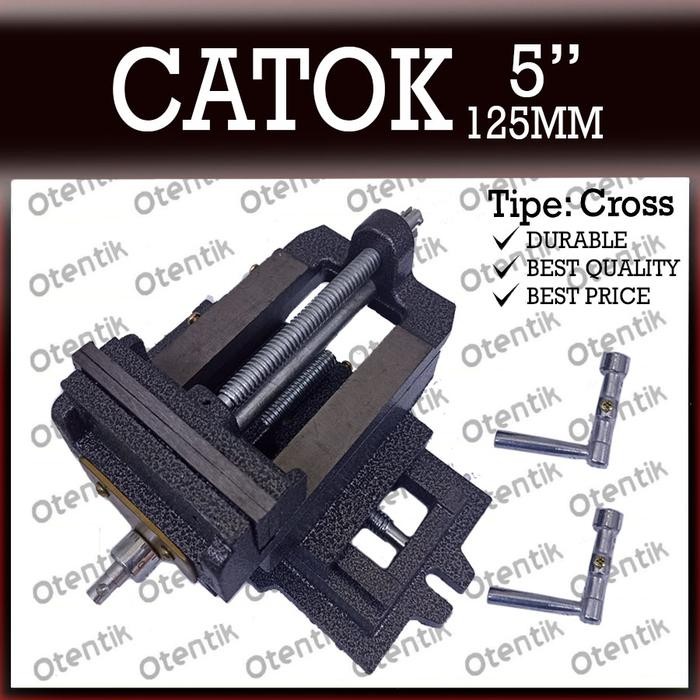 Grosir Catok Cross - Catok Silang 5" 125Mm - Ragum Bor Duduk Milling 125 Mm