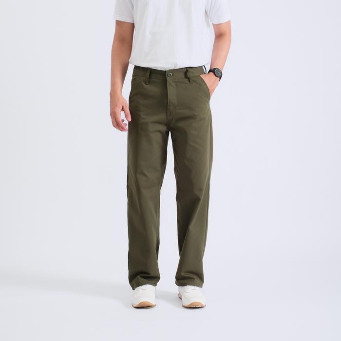 BISA BAYAR DITEMPAT WHISAKA.CO Celana Chino Panjang Pria Standar Oversize Straight Fit Army Outfit C