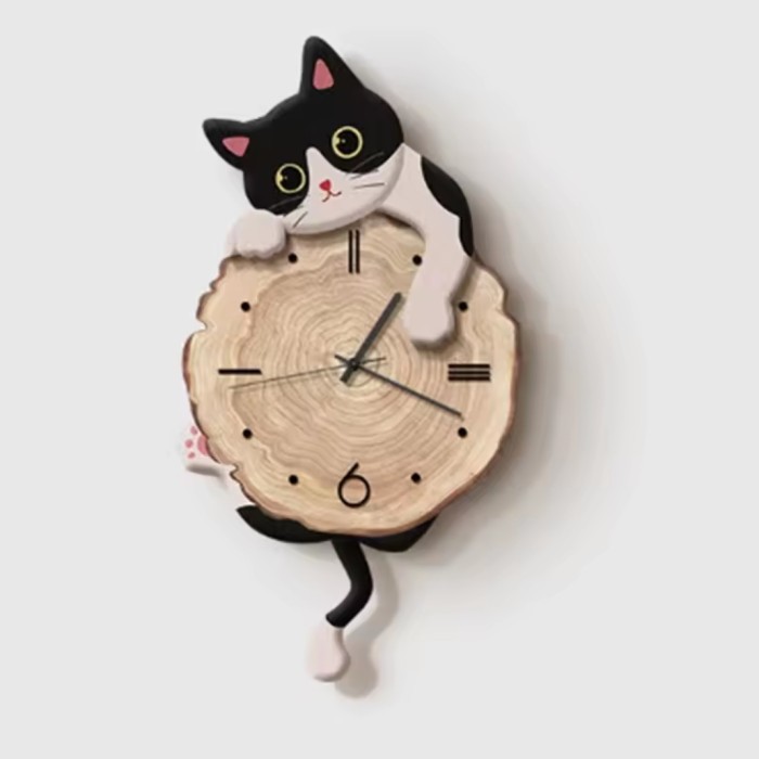(Expert) (pre order) jam dinding kucing ekor goyang