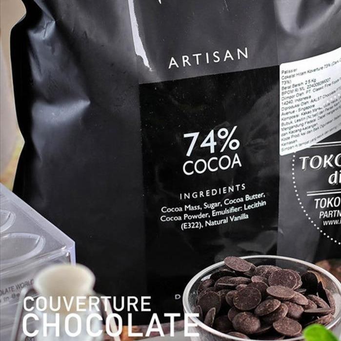 

PATISSIER DARK CHOCOLATE 74% COUVERTURE 100GR COKELAT COIN BAKING KOIN