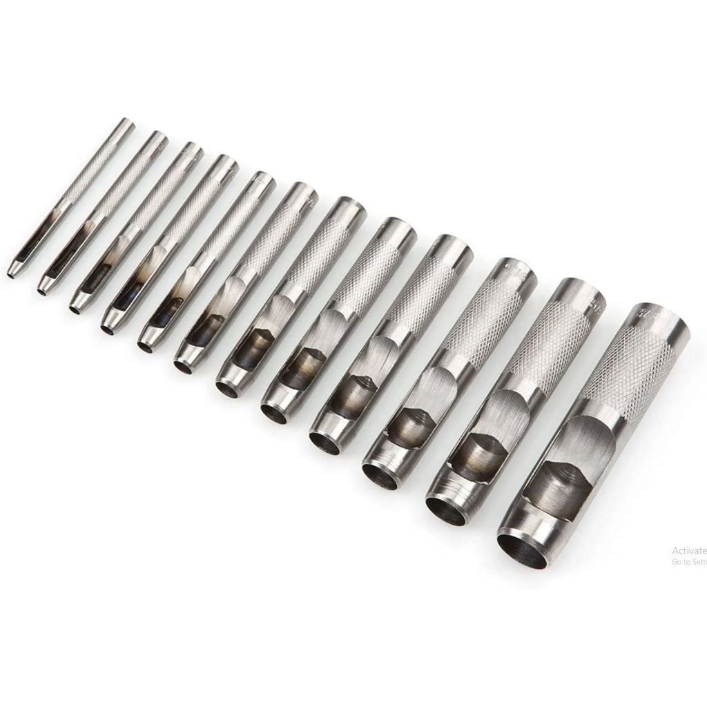 

12 Pcs Plong Ponchi - Alat Pembolong Kulit - Leather Hollow Punch Set