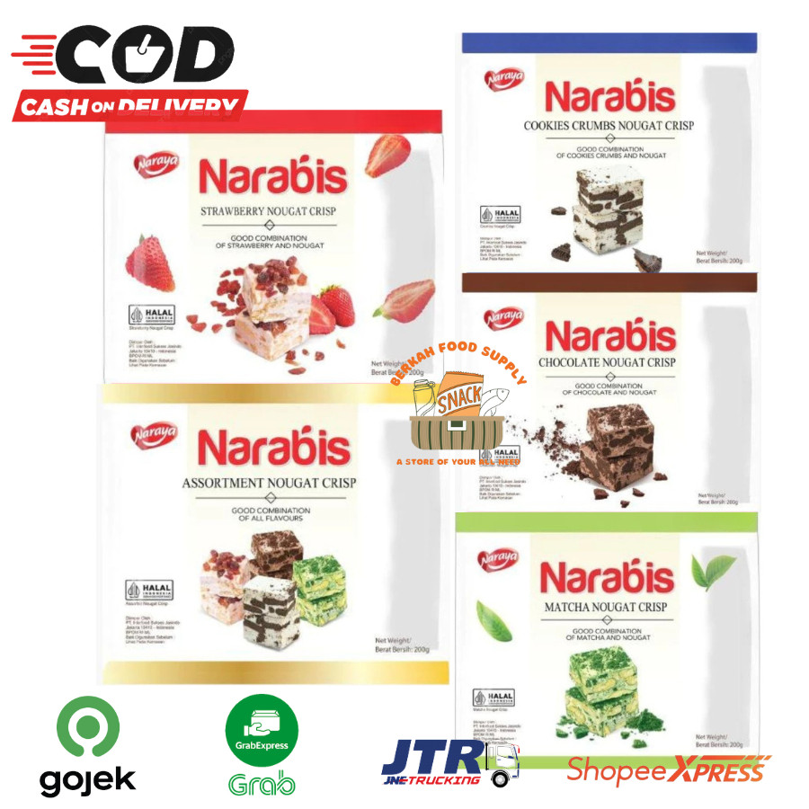 

[ BERKAH ] Naraya Narabis Nougat Crisp 200gr Jumbo Chocolate Assortment Cookies Strawberry Matcha