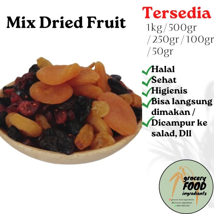 

BisaInstan- Mix dried fruit 1kg (apricot black raisin golden raisin cranberry)