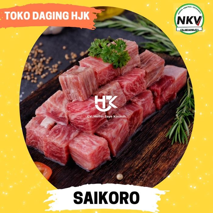 

Kirim,HariYgSama- Premium Beef Meltique SAIKORO 500 Gram 2x2 cm