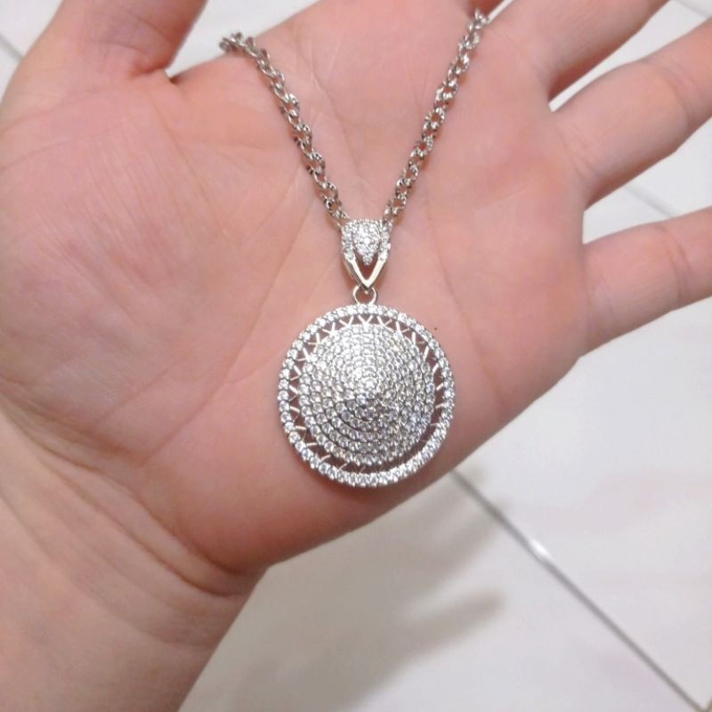 kalung titanium set liontin kalung hijab panjang anti karat