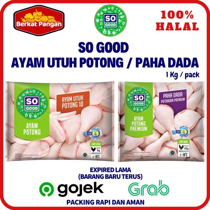 

Kirim,HariYgSama- So Good Ayam Potong Utuh 1 Kg / Ayam Potong Paha Dada Premium 1 Kg
