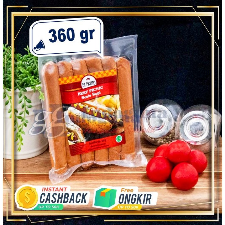 

Kirim,HariYgSama- Sosis Sapi Picnic El Primo / Beef Picnic Sausage 360 gram