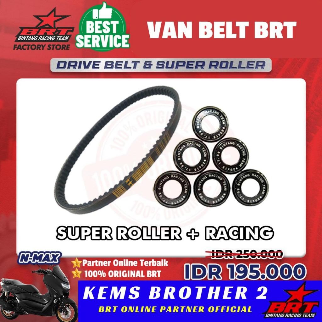 VANBELT V- BELT BRT NMAX AEROX LEXI ALL NEW NMAX ALL NEW AEROX BRT DAN SUPER ROLLER BRT BLACK
