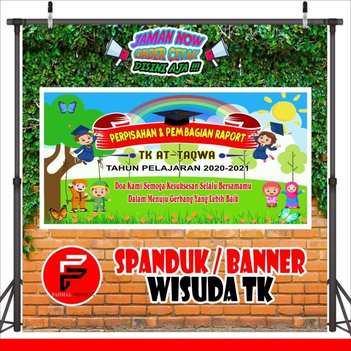 Mntb" Spanduk/ Banner Wisuda Pelepasan Bagi Raport Tk Paud Uk. 2 X 1 Meter