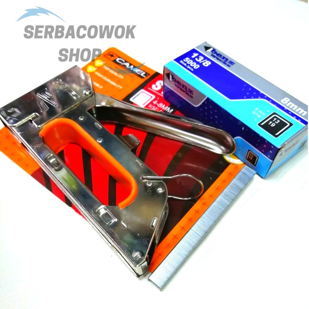 

Paket Isi Tacker Stapler Benz 8 MM Dan Mesin Staples Jok Hekter Camel 4 - 8 MM Termurah B