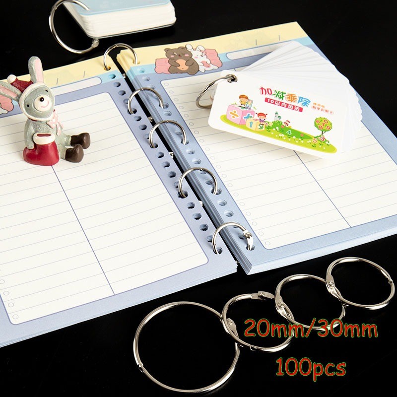 

20mm 30mm Binder Ring Besi Ring Buku Sampel Buka Tutup Bahan Logam 100 Buah