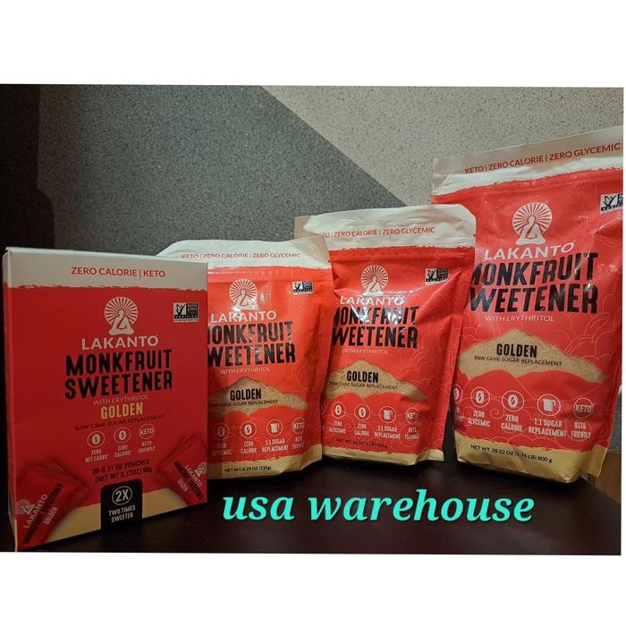 

Terlaris Lakanto Monkfruit Sweetener Golden Sachet / 235 / 454 / 800Gr Ready