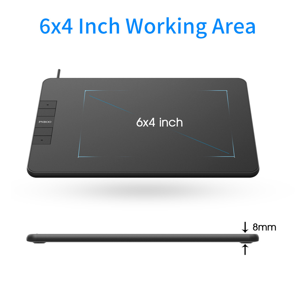 

Pnboo Pn640 Graphics Drawing Tablet 6 X 4 Inch 8192 Levels Pressure Art Animation Drawing Board For