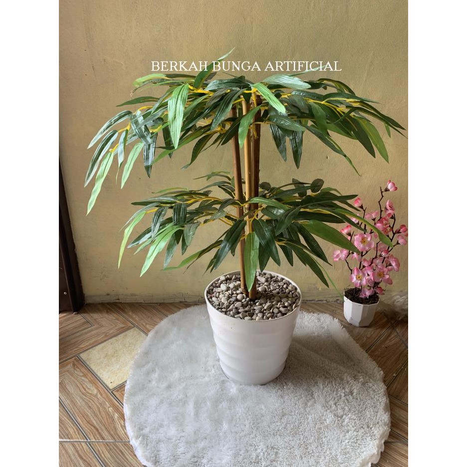 (TOP) POHON BAMBU ARTRIFICIAL BAMBU PLASTIK BAMBU KUNING DAUN BAMBU PARTISI