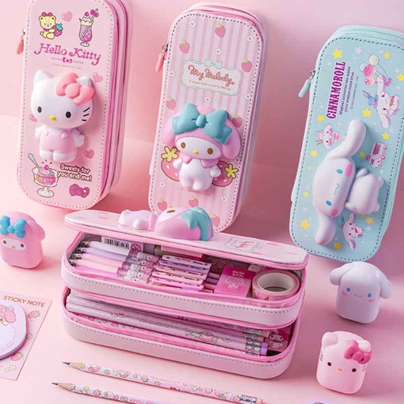 

K Pensil Kapasitas Besar Cinnamoroll Melodi Pensil Sekolah Tas Pensil Tempat Pensil Berkapasitas