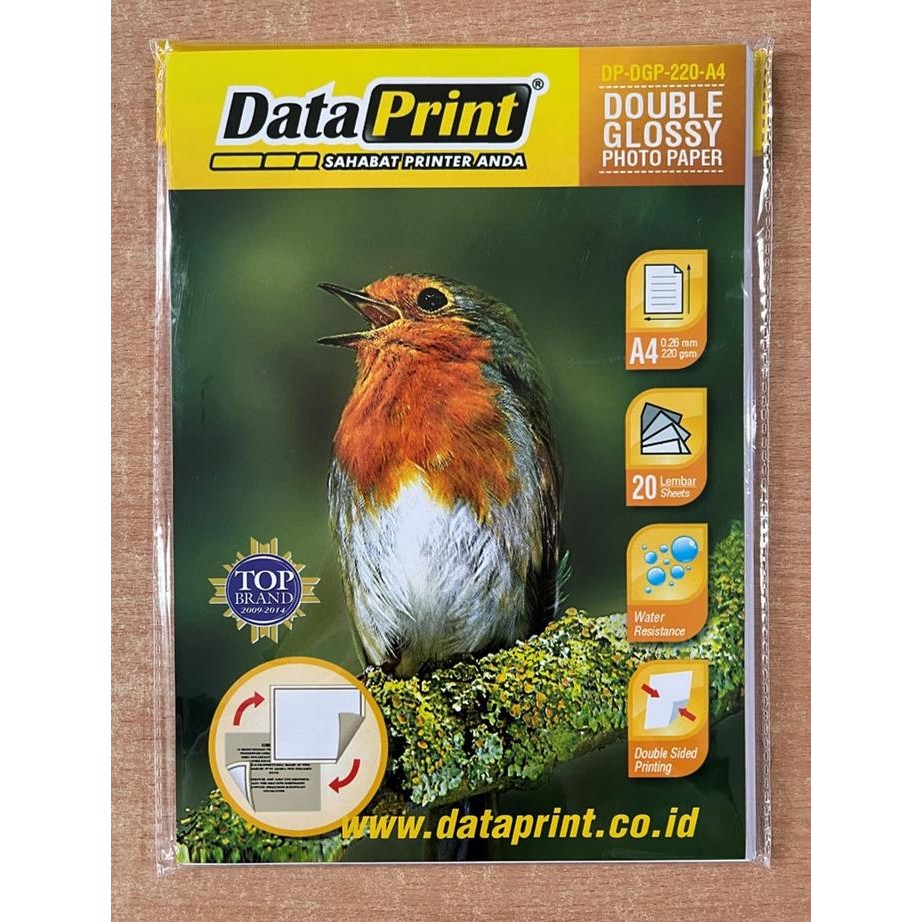 

KERTAS FOTO DATA PRINT DOUBLE GLOSSY PHOTO PAPER A4 220GSM
