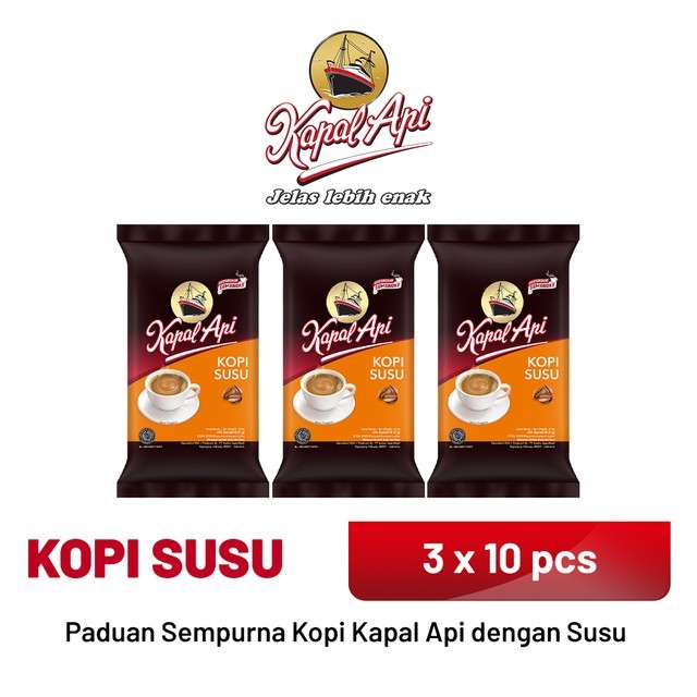 

Ready Stock Kapal Api Kopi Susu 3 Pack (10 X 31 Gr) Packing Aman