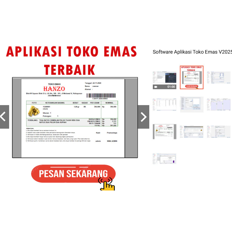 Software Aplikasi Toko Emas V2025