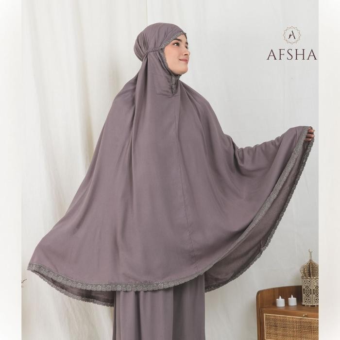 Afsha - Mukena Dewasa Rayon Yaara Premium (Free Sajadah, Pouch & Box Hampers)
