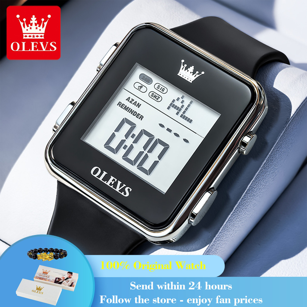NEW OLEVS 1105 FASHION DIGITAL WATCH FOR MEN WEEK CALENDAR DISPLAY ORIGINAL MEN'S WRISTWATCH