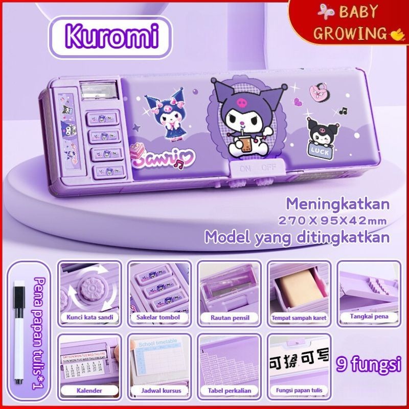 

KOTAK PENSIL + Pena Magic / Kotak Alat Tulis Multifungsi Kunci Kode Dua Sisi Sanrio Tingkatkan ke