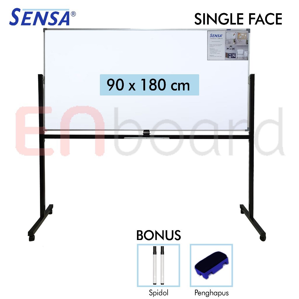 

Papan Tulis Whiteboard / White Board Standing Single Face Sensa 90 x 180 cm
