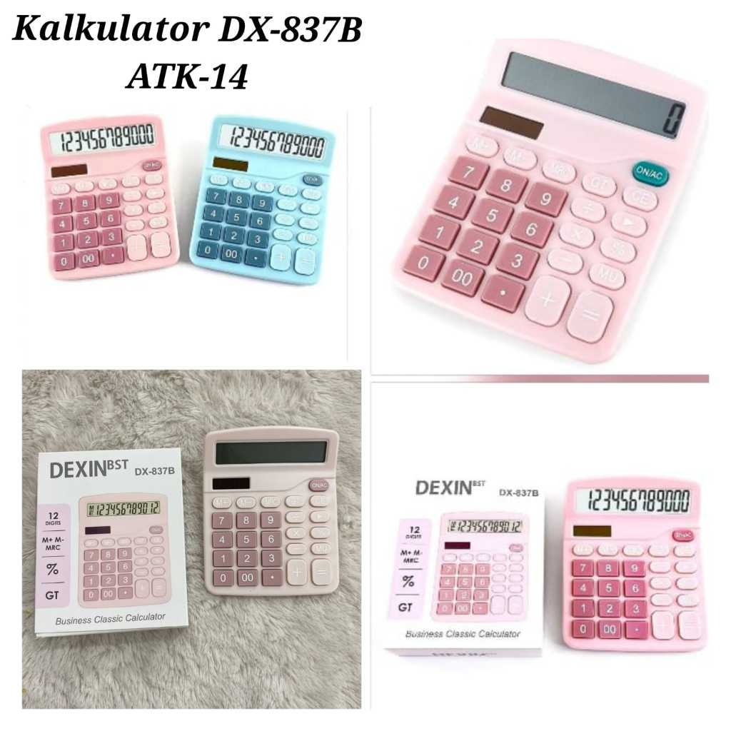 

kalkulator DX-837B ATK-14/ Calculator 12 Digit Warna Pastelll TIDAK DISERTAI BATERAI