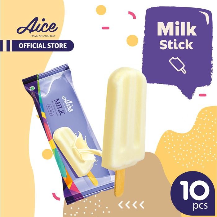 

NewZbgt- AICE Ice Cream Milk Stick isi 10pcs Es Krim Susu Sehat dan Segar