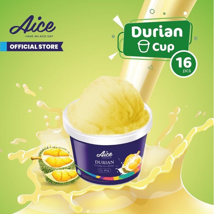 

NewZbgt- Aice Ice Cream Durian Cup Es Krim ( 1 karton = isi 16 pcs ) Eskrim