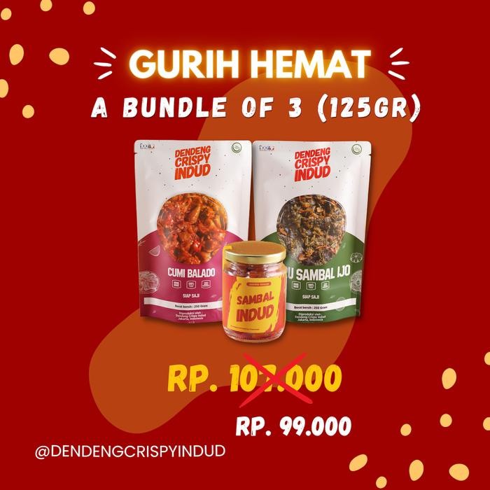 

NewZbgt- Gurih Hemat Indud Isi 3 - Cumi Balado+Sambal Bawang+Paru Ijo 125g/250g