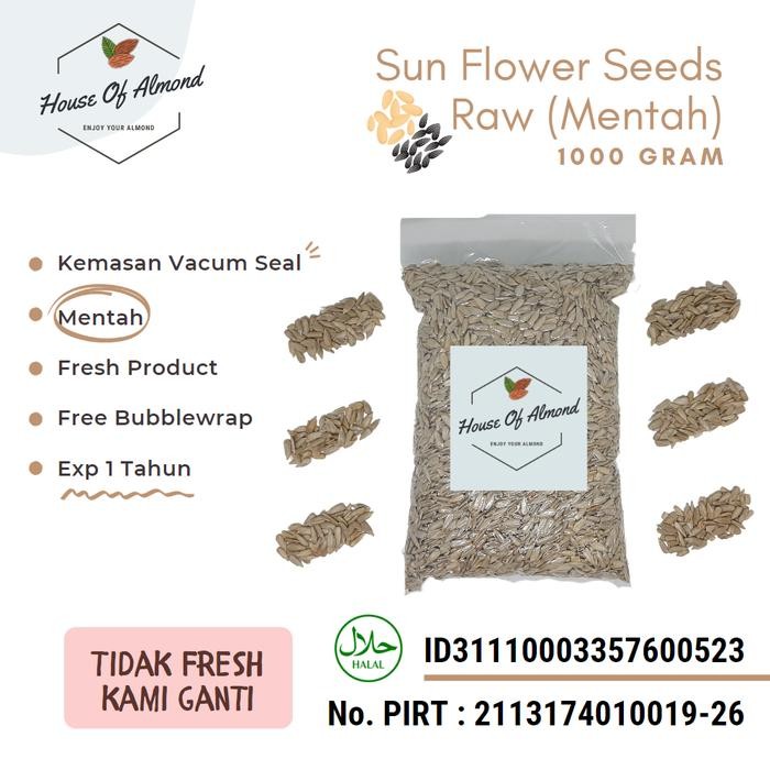 

NewZbgt- Sun Flower seeds Mentah 1kg (Raw) kuaci kupas mentah