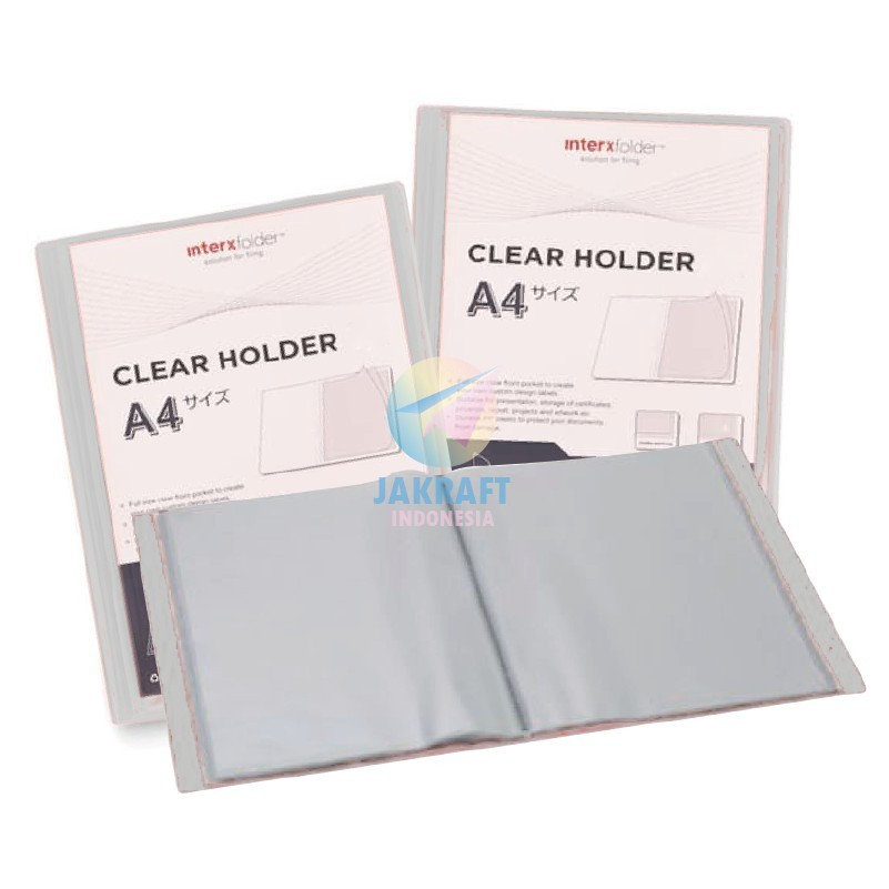 

(1 Pcs) Map Clear Holder Display Book A4 isi 40 PP Pocket Putih Bening Clear Transparan Tebal