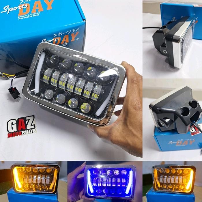 PREMIUM Lampu Daymaker Kotak LED 16 Mata Win GL 100 RX King Old Set Batok