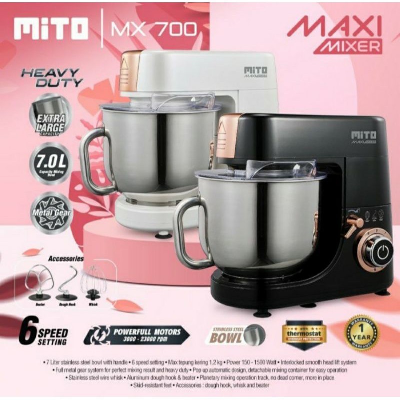 IK Stand Mixer Mito MX 700 7 Liter Mixer Mito Maxi 700 Mixer Jumbo Mito Pengaduk Adonan Mito Maxi