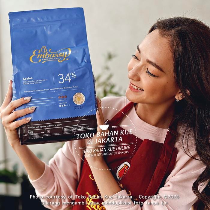 

Embassy Chocolate - Azalea 34% 2,5kg Milk Couverture Cokelat Tulip