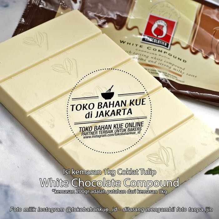 

Tulip White Chocolate Compound 200gr Coklat Baking Cokelat Batang